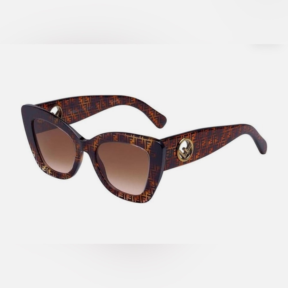 Fendi Brown & Black Havana Sunglasses, “Modern Cat Eye”